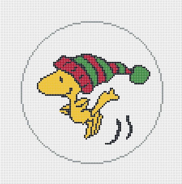WINTER - WOODSTOCK IN STOCKING CAP ROUND 5' 18 Mesh Officially Needlepoint PNTS-WINTER2