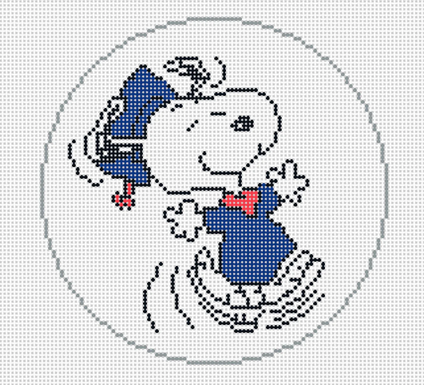 SNOOPY GRADUATION DANCE 5" Round 18 Mesh Officially Needlepoint PNTS-GRAD01 © 2025 Peanuts