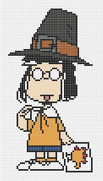PEANUTS THANKSGIVING - MARCIE AS PILGRIM 18 Mesh Officially Needlepoint