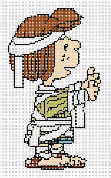 PEANUTS HALLOWEEN - PEPPERMINT PATTY IN MUMMY COSTUME 3.5” x 6.5” 18 Mesh Officially Needlepoint