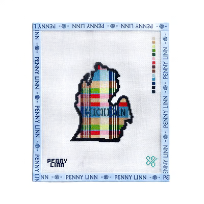 MADRAS PLAID MICHIGAN 4.3" x 3.16" 18 Mesh SG DESIGNS