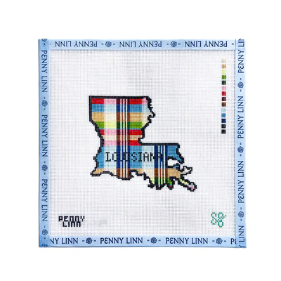 MADRAS PLAID LOUISIANA 3.9" x 4.4" 18 Mesh SG DESIGNS