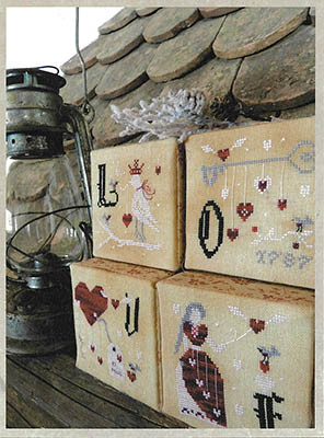 Love Cubes: St. Valentine's Ornaments 50w x 50h by Primitive Hare 26-2043