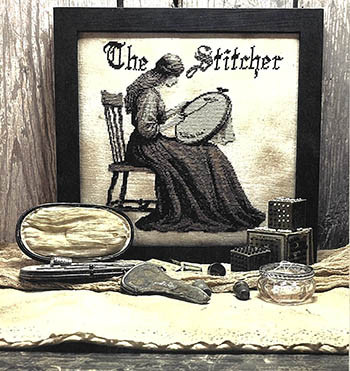 Stitcher w/fabric by Primitive Hare 26-1757