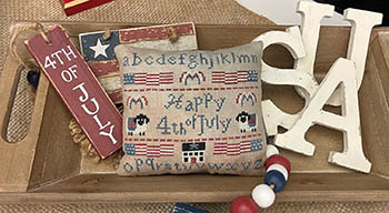Happy 4th Of July Sampler Pillow by Mani Di Donna 26-2256