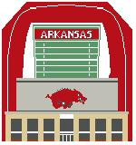 BG139 U of Arkansas Stadium 8 x 7.5 18 Mesh Kathy Schenkel Designs