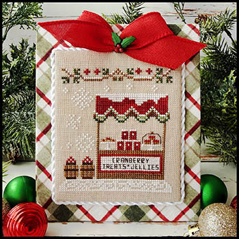 Christmas Market - CCranberry Stand 55w x 59h by Country Cottage Needleworks 26-2295