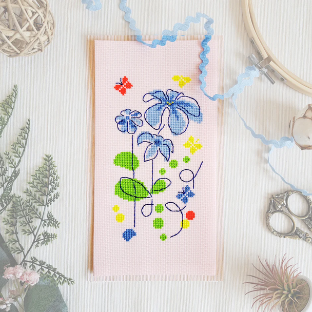 Blue Flowers Artmishka Counted Cross Stitch Pattern