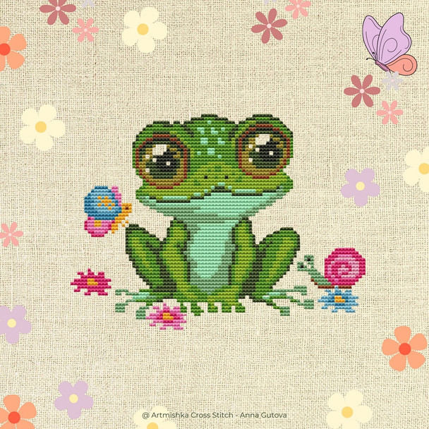 Frog Artmishka Counted Cross Stitch Pattern