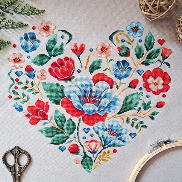 Heart Bloom 2 Artmishka Counted Cross Stitch Pattern