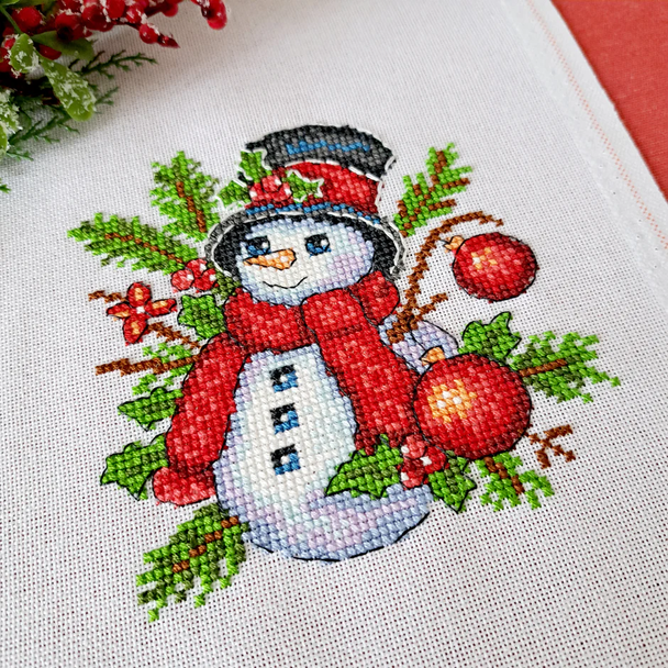 Snowman Ornament Artmishka Counted Cross Stitch Pattern