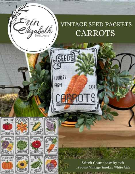 Vintage Seed Packets - Carrots Erin Elizabeth Designs DD