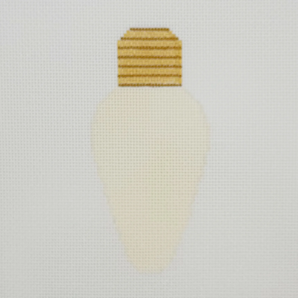 Light Bulb Natural with Stitch Guide - BW168 ″ x 4.5″ on 18 Mesh Blue Waters Needlepoint
