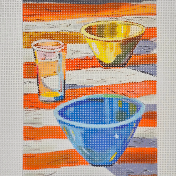 Dishes - BW490LL Design Size 5" x 7" Square on 13 Mesh  Laura Loe