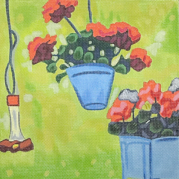Hummingbird Feeder - BW464LL Design Size 10" Square on 13 Mesh Laura Loe