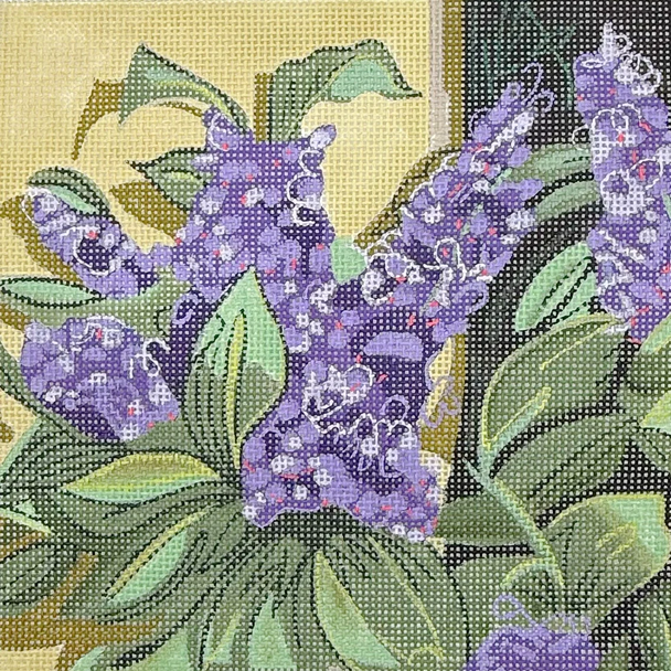 Lilacs - BW422DK Design Size 8" Square on 13 Mesh Donna Krenicki
