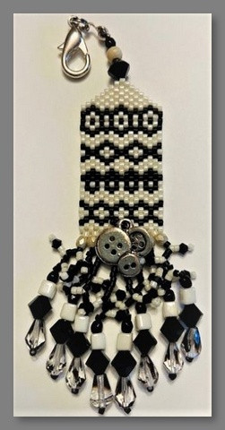 Fern Ridge Collections Buttons and Black Lace Fob