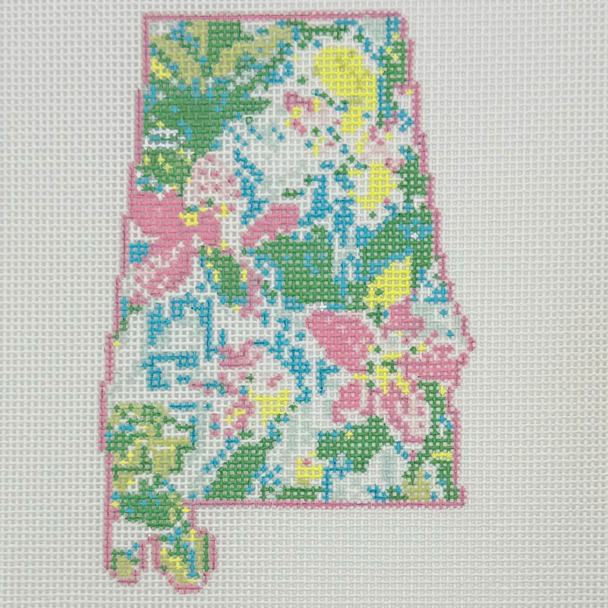 State Palm Alabama - BW2182NBL Design Size 5" x 7" on 13 Mesh Needlepoint by Laura