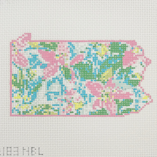State Palm Pennsylvania - BW2183NBL Design Size 7" x 4" on 13 Mesh Needlepoint by Laura