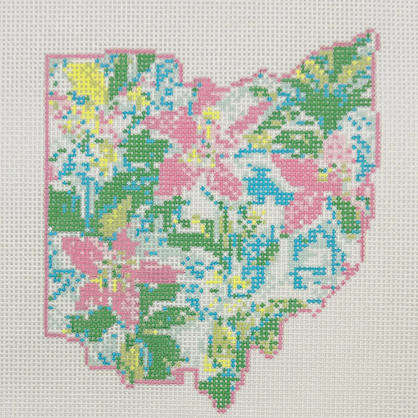 State Palm Ohio - BW2173NBL esign Size 6" x 7" on 13 Mesh Needlepoint by Laura