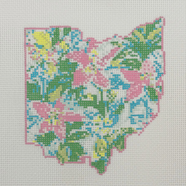 State Palm Ohio - BW2173NBL-18 Design Size 4" x 5" on 18 Mesh Needlepoint by Laura