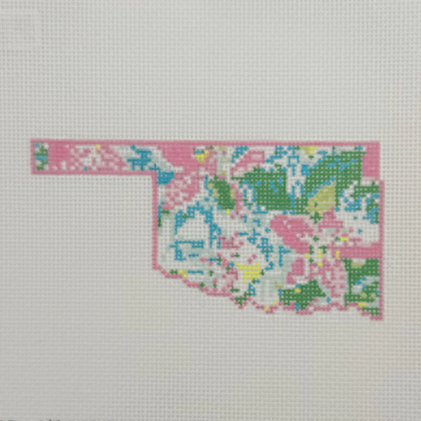 State Palm Oklahoma - BW2185NBL-18 Design Size 5" x 3" on 18 Mesh Needlepoint by Laura