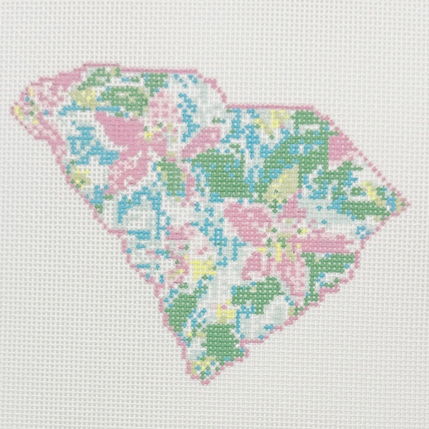 State Palm South Carolina - BW2179NBL Design Size 7" x 6" on 13 Mesh Needlepoint by Laura