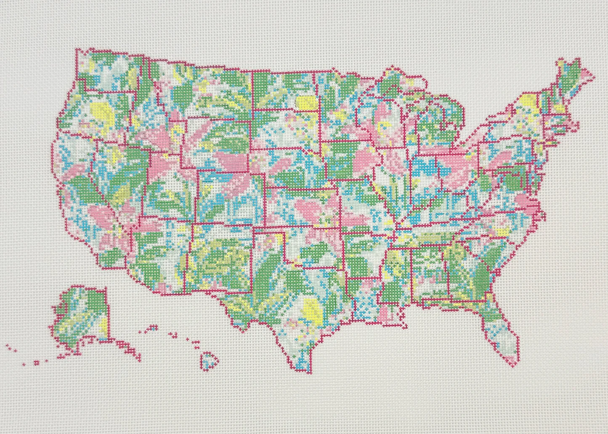 State Palm USA - BW2187NBL-18 Design Size 12" x 7" on 18 Mesh Needlepoint by Laura