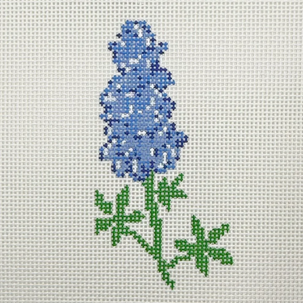 Texas Blue Bonnet - BW2255NBL Design Size 2 1/2" x 5" on 13 Mesh   Needlepoint by Laura