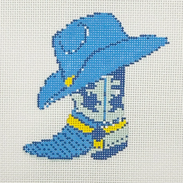 Texas Boot - BW2256NBL Design Size 5" x 5" on 13 Mesh  Needlepoint by Laura