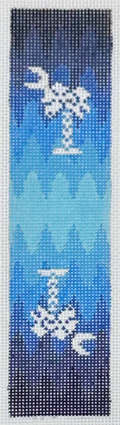 BW13 - Palmetto Tree Key Fob Design Size 1 1/2" x 7" on 18 Mesh Emma Walls