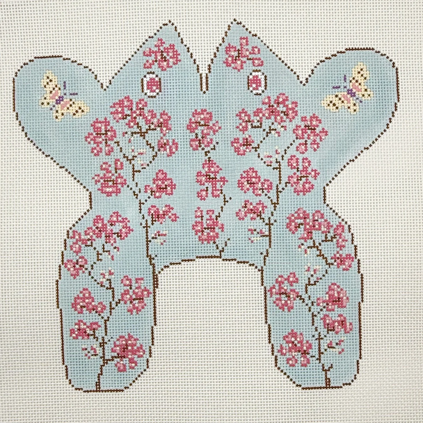 Cherry Blossom Frog - BW454OKS Design Size 9 1/2" Square on 13 Mesh OKS Designs!