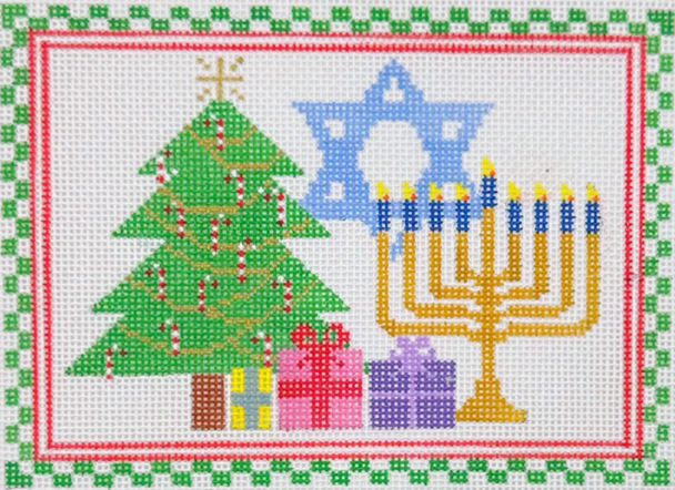 Holiday Montage - BW199OKS Design Size 7 1/2″ x 6″ on 13 Mesh  OKS Designs!