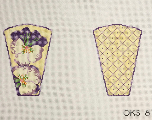 Pansy Scissor Case - OKS 8122 Design Size 9" x 5" on 18 Mesh OKS Designs!