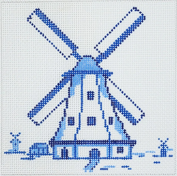Netherlands Delft II Canvas - BW160OKS 4 1/2″ x 4 1/2″ on 18 Mesh OKS Designs!