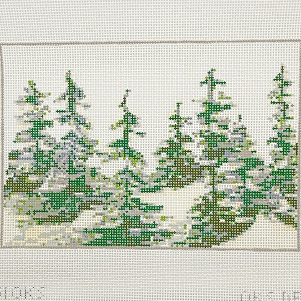 Snowy Pines - BW451OKS Design size 9" x 7" on 13 Mesh Designs!