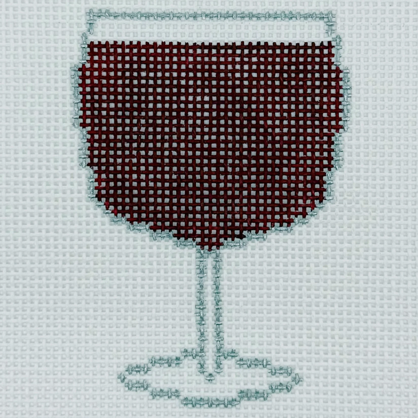 Coaster Wine - BW141 Design Size 4" Square on 13 Mesh Blue Waters Needlepoint