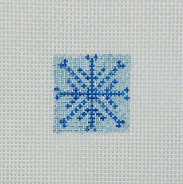 Snowflake on Blue 1 Inch Square - BW515 18 mesh Blue Waters Needlepoint