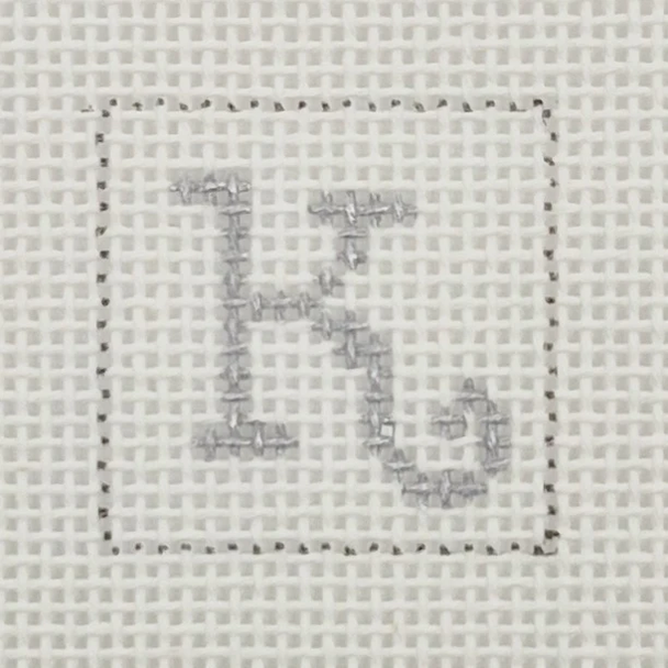 Letter K 1 Inch Square - BW627 18 Mesh Blue Waters Needlepoint