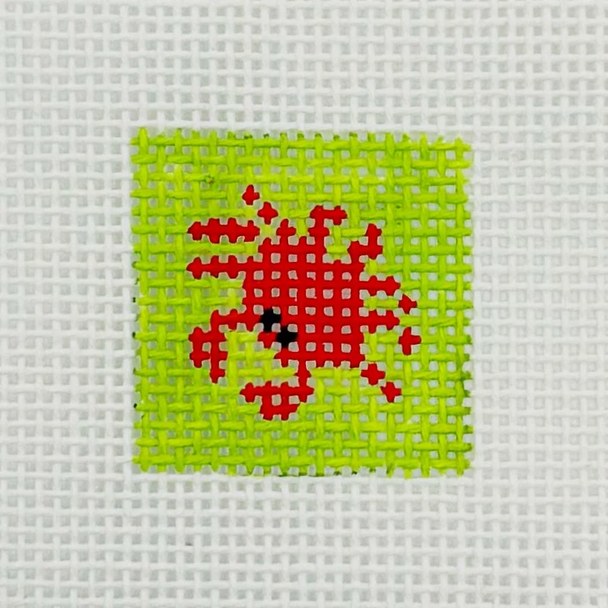 Crab Bag Tag - BW640JP-13 Design Size 1 1/2" Square on 13 Mesh Blue Waters Needlepoint
