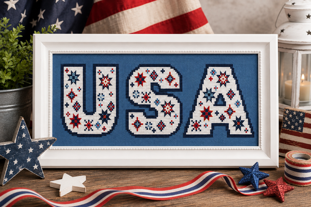 USA 154 x 47 by Salty Stitcher Designs Preorder