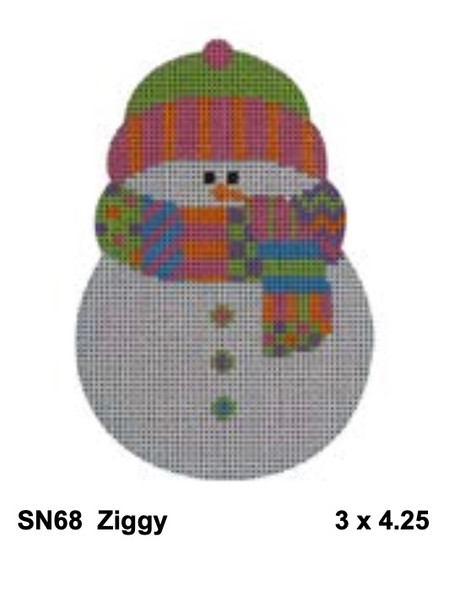 SN68 Ziggy Rollie Snowman 3 x 4.25 18 Mesh Pepperberry Designs