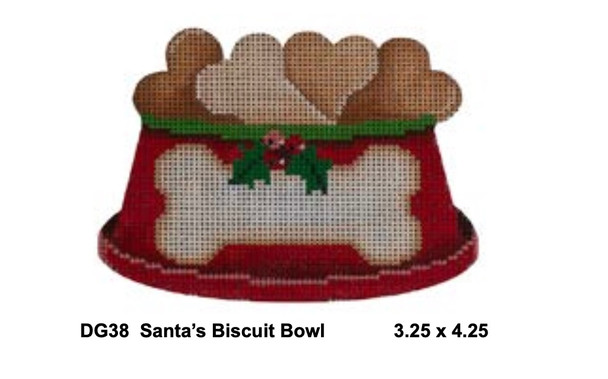 DG38 Santa's Biscuit Bowl 3.25 x 4.25 18 Mesh Pepperberry Designs