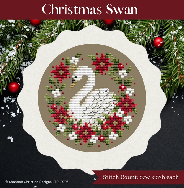 Christmas Swan Needlework Marketplace 2026 Shannon Christine Designs DD