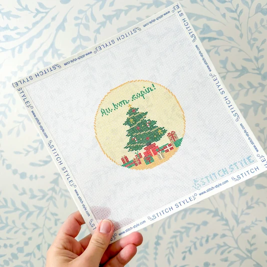 Au Bon Sapin 4" round  18 Mesh SSAE069 Alli Eagan Designs