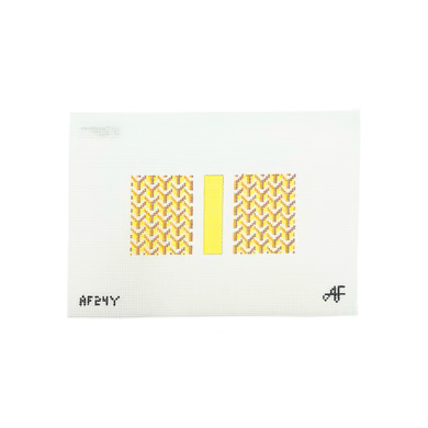 Y Pattern Eyeglass Yellow single side	3.25" H x 6.75" W	14 Mesh AF24T Anne Fisher Needlepoint, llc