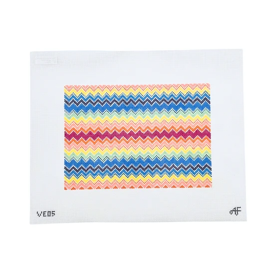 Bargello Clutch  7"x 10" on 14 Mesh VE05 Anne Fisher Needlepoint, llc