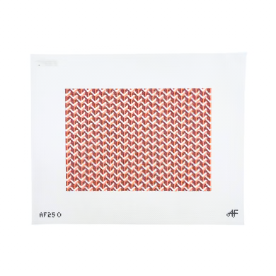 Y Pattern Allover Clutch Orange 7" x 10" 14 Mesh AF25 Anne Fisher Needlepoint, llc