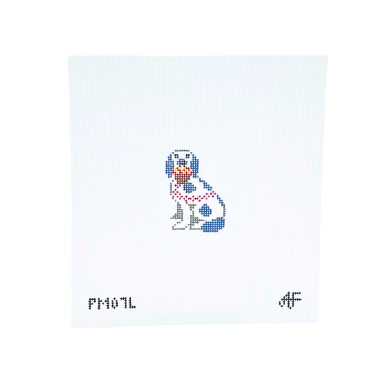 Staffordshire Dog  PM07L: Left Facing: 1.5" x 2"  18 Mesh Anne Fisher Needlepoint, llc