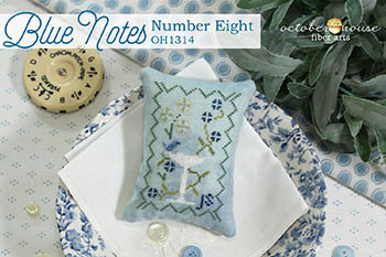 Blue Notes - Number 8 45w x 65h by October House Fiber Arts 26-2847